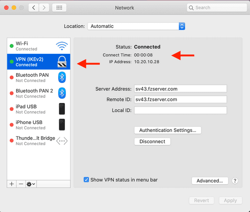 ikev2 setup macos screens