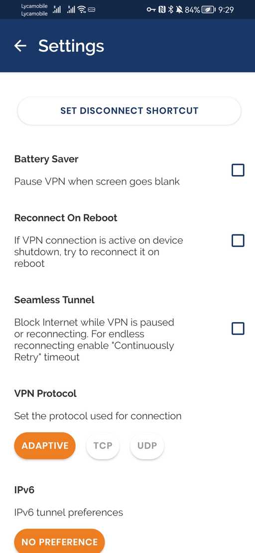 تغییر پروتکل به tcp