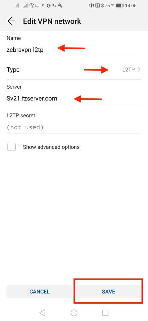 l2tp ipsec android screens