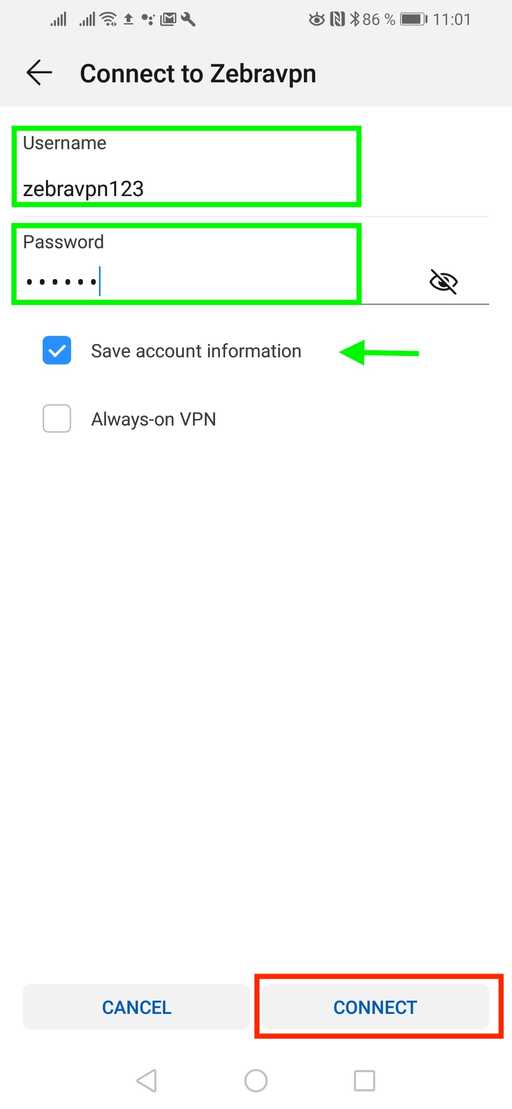 android setup pptp vpn step 7