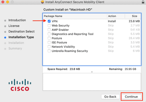 cisco anyconnect MacOS screens 6