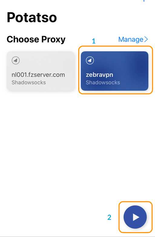 shadowsocks-potatso-ios5-selecting-zebravpn-server-then-tap-play