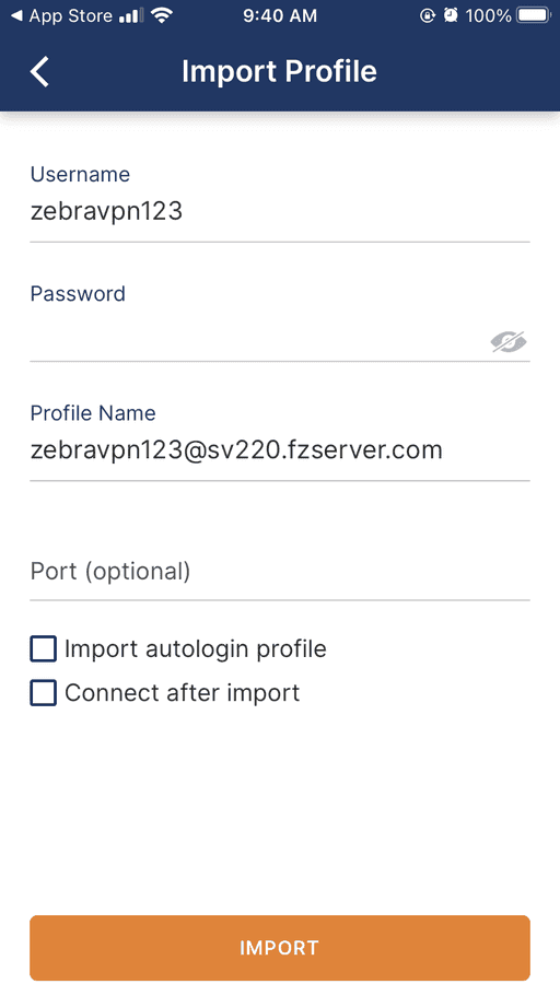 Openvpn profile details