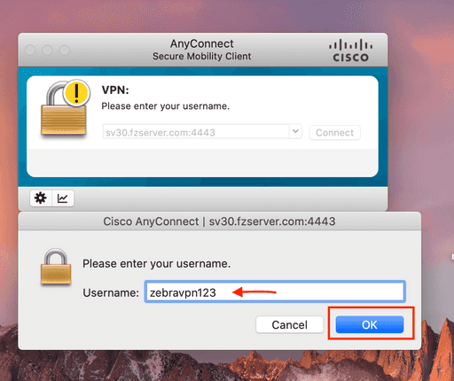 cisco anyconnect in MacOS screens