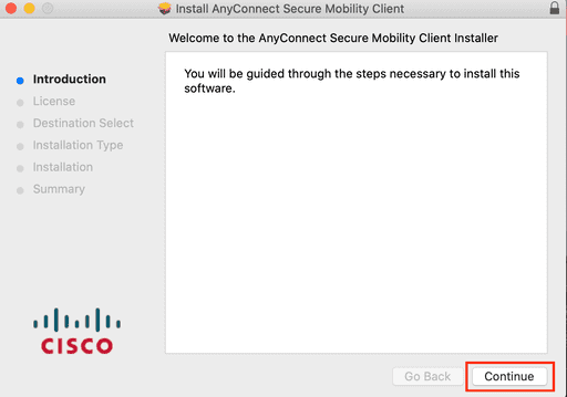 cisco anyconnect in MacOS screens