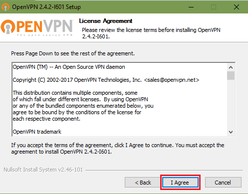 openvpn windows screens click on Next