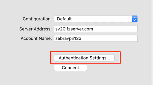 l2tp macos screens guide Authentication Setting