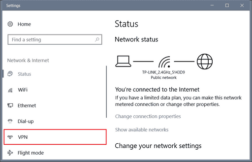 making vpn conection in windows